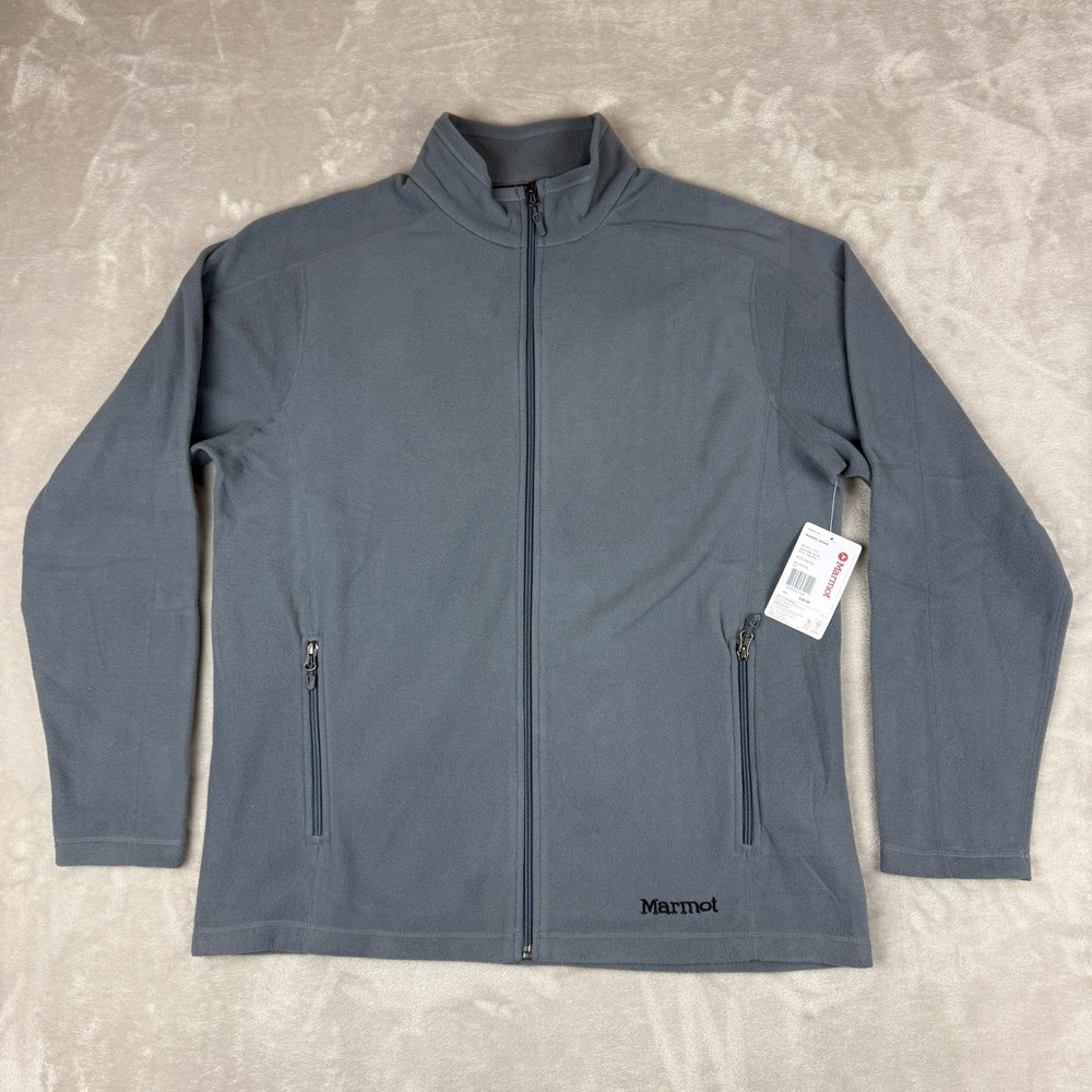 Marmot Rocklin Jacket Men XL Steel Onyx Full Zip Fleece Hiking Outdoors NWT